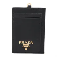 プラダ サフィアーノ レザー マネークリップ ブラック AB