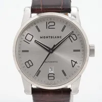 モンブラン タイムウォーカー 7070 SS×社外革 AT シルバー文字盤