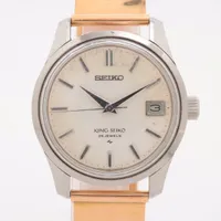セイコー キングセイコー 4402-8000 SS×社外YG 手巻き シルバー文字盤