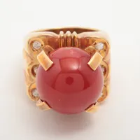 ノンブランド 珊瑚 ダイヤ K18