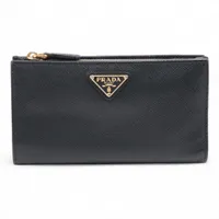 プラダ サフィアーノ レザー マネークリップ ブラック AB