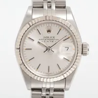 ロレックス レディ デイトジャスト 69174 SS×WG AT シルバー文字盤