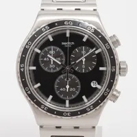 スウォッチ SS QZ 黒文字盤