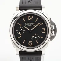 パネライ ルミノール 8DAYS パワーリザーブ 44mm PAM00795 SS×ラバー 手巻き 黒文字盤