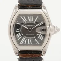 カルティエ ロードスター W62041V3 SS×革 AT 黒文字盤