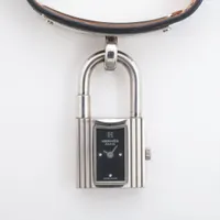 エルメス ケリーウォッチ KE1.210 SS×革 QZ 黒文字盤