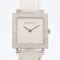 ティファニー アトラス L3640 925×革 QZ シルバー文字盤