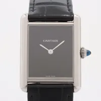 カルティエ タンクマスト WSTA0072 SS×革 QZ 黒文字盤