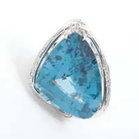 ノンブランド ブルートパーズ ダイヤ K18WG