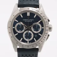 ハミルトン ジャズマスター H366160 SS×革 AT 青文字盤