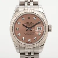 ロレックス レディ デイトジャスト 179174G SS×WG AT ピンク文字盤