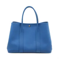 エルメス ガーデンパーティ36 PM カントリー ブルーゼリージュ シルバー金具