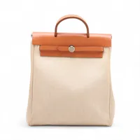 エルメス エールバッグアドPM トワルアッシュ ベージュ シルバー金具