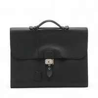 エルメス サックアデペッシュ38 トゴ ブラック シルバー金具 Aランク