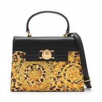 ヴェルサーチ サンバースト レザー 2WAYハンドバッグ ブラック