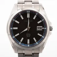 シチズン エコドライブ AQ4090-59E TI ソーラー 黒文字盤