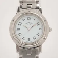 エルメス　クリッパー　CL4.210 ステンレススチール　オレンジ文字盤 楽天市場】【ウォッチ】HERMES エルメス クリッパー デイト オレンジ