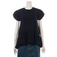 ヨーコチャン ポリエステル ブラウス ブラック