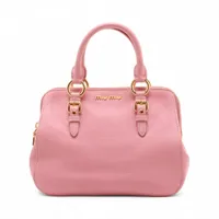 ミュウミュウ マドラス レザー ハンドバッグ ピンク