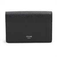 セリーヌ ロゴ レザー カードケース ブラック