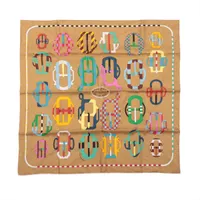 エルメス カレ90 TIBET チベット シルク スカーフ ネイビー AB