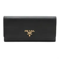 プラダ サフィアーノ レザー マネークリップ ブラック ABランクの