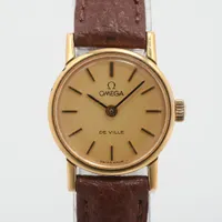 オメガ デヴィル GP×社外革 手巻き シャンパン文字盤