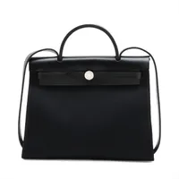 エルメス エールバッグジップPM トワルミリタリー ブラック シルバー金具