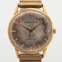 セイコー ゴールドフェザー YG×社外GP 手巻き シルバー文字盤