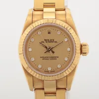 ロレックス オイスターパーペチュアル 67198G YG AT シャンパン文字盤