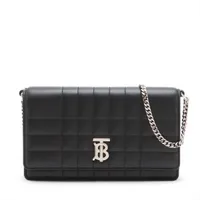 バーバリー TB レザー チェーンショルダーバッグ ブラック