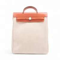 エルメス エールバッグアドPM トワルアッシュ ベージュ シルバー金具