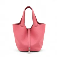 エルメス ピコタンロック18 PM トリヨンクレマンス ローズアザレ シルバー金具