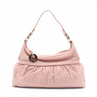 フェンディ ズッカ レザー ワンショルダーバッグ ピンク