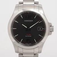 ロンジン コンクエスト V.H.P. L3.716.4 SS QZ 黒文字盤
