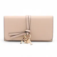 クロエ レザー ロングウォレット ピンク