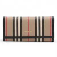 バーバリー ノバチェック PVC×レザー ロングウォレット ベージュ
