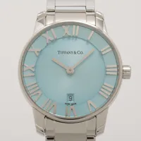 ティファニー アトラス2ハンド 37447188 SS QZ 青文字盤