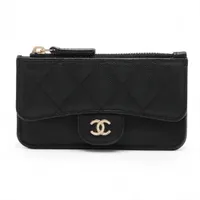 シャネル マトラッセ キャビアスキン ブラック ゴールド金具