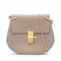 クロエ ドリュー レザー チェーンショルダーバッグ グレージュ