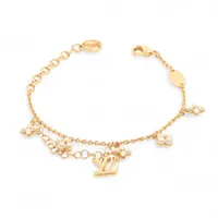 ヴィトン ブラスレ LV フローラグラム M0940A GP×フェイクパール ブレスレット GK0275 ゴールド