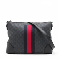 グッチ GGスプリーム PVC 2WAYクラッチバッグ ブラック