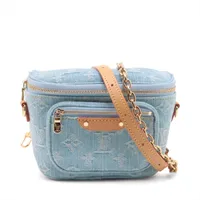 ヴィトン モノグラム デニム ミニ バムバッグ M83353 ブルー