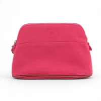 エルメス ボリードポーチPM キャンバス ピンク シルバー金具