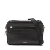 ディオール オブリーク サファリ レザー ショルダーバッグ ブラック