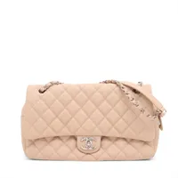 シャネル マトラッセ キャビアスキン ベージュ シルバー金具