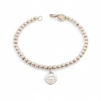 ティファニー リターントゥティファニー ミニハートタグ ビーズ 925 ブレスレット シルバー×ティファニーブルー