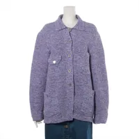シャネル ココボタン 素材不明 カーディガン 25P 49 パープル