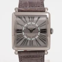 フランクミュラー マスタースクエア 6002MQZ SS×革 QZ グレー文字盤