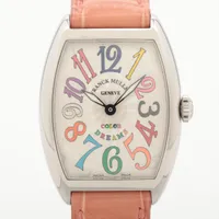 フランクミュラー トノーカーベックス カラードリームス 7502QZ SS×革 QZ シルバー文字盤